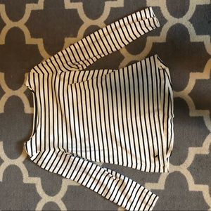 Black and white horizontal striped shirt